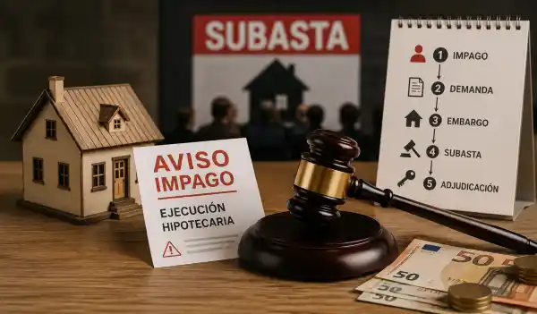 Qué pasa si dejas de pagar tu hipoteca: ejecución hipotecaria y subasta paso a paso